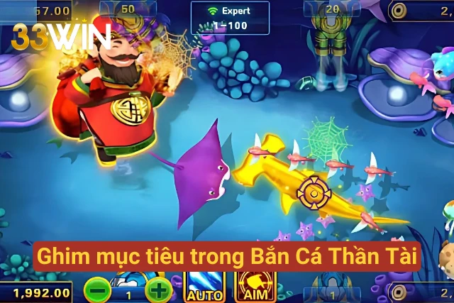 Đưa mục tiêu vào tầm ngắm trong săn cá Thần Tài